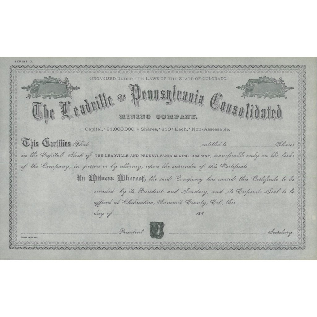 THE LEADVILLE PENNSYLVANIA CONSOLIDATED - AZIONI