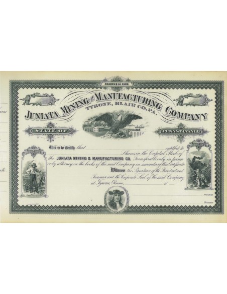 JUNIATA MINING AND MANUFACTORING COMPANY - AZIONI
