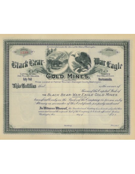 BLACK BEAR-WAR EAGLE GOLD MINES - AZIONI
