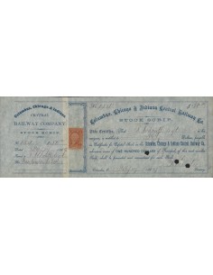 COLUMBUS, CHICAGO AND INDIANA CENTRAL RAILWAY CO. AZIONI 1869