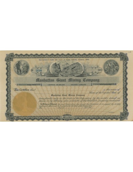 MANHATTAN GIANT MINING COMPANY - AZIONI