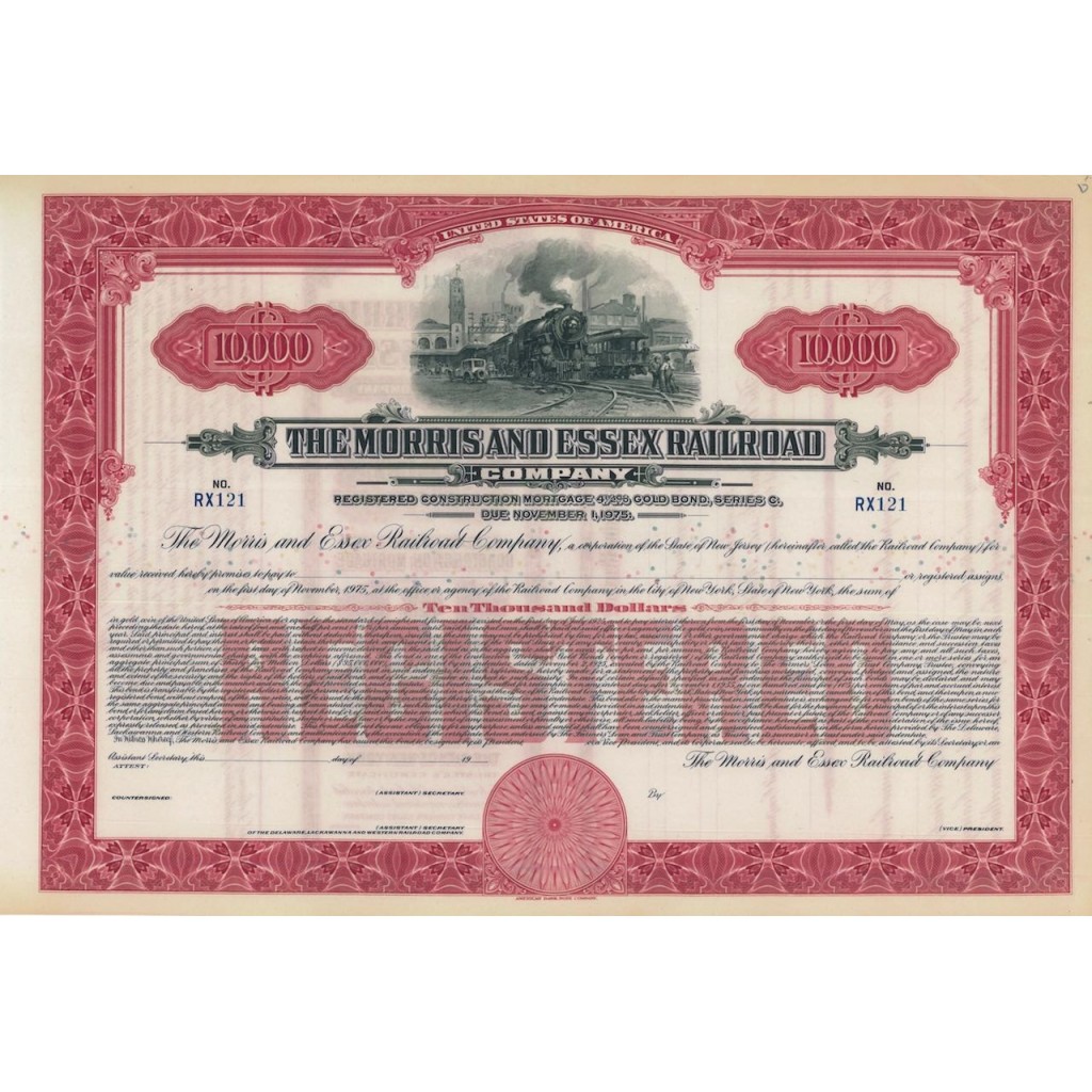 THE MORRIS AND ESSEX RAILROAD - 10000 DOLLARI - 1975