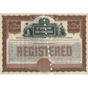 ST. LOUIS-SAN FRANCISCO RAILWAY COMPANY - 5000 DOLLARI - 1927