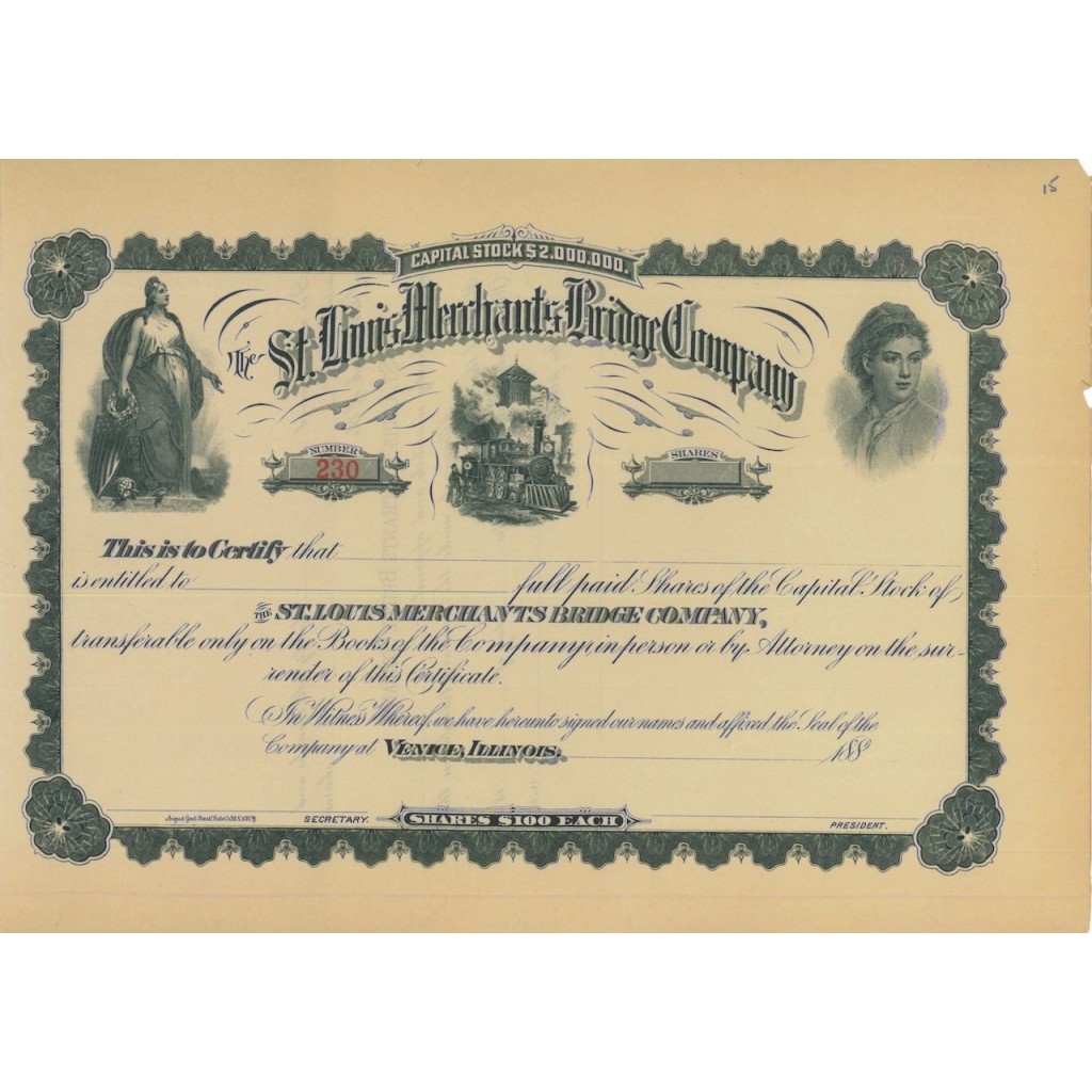 THE ST. LOUIS MERCHANTS BRIDGE COMPANY - AZIONI - 1880