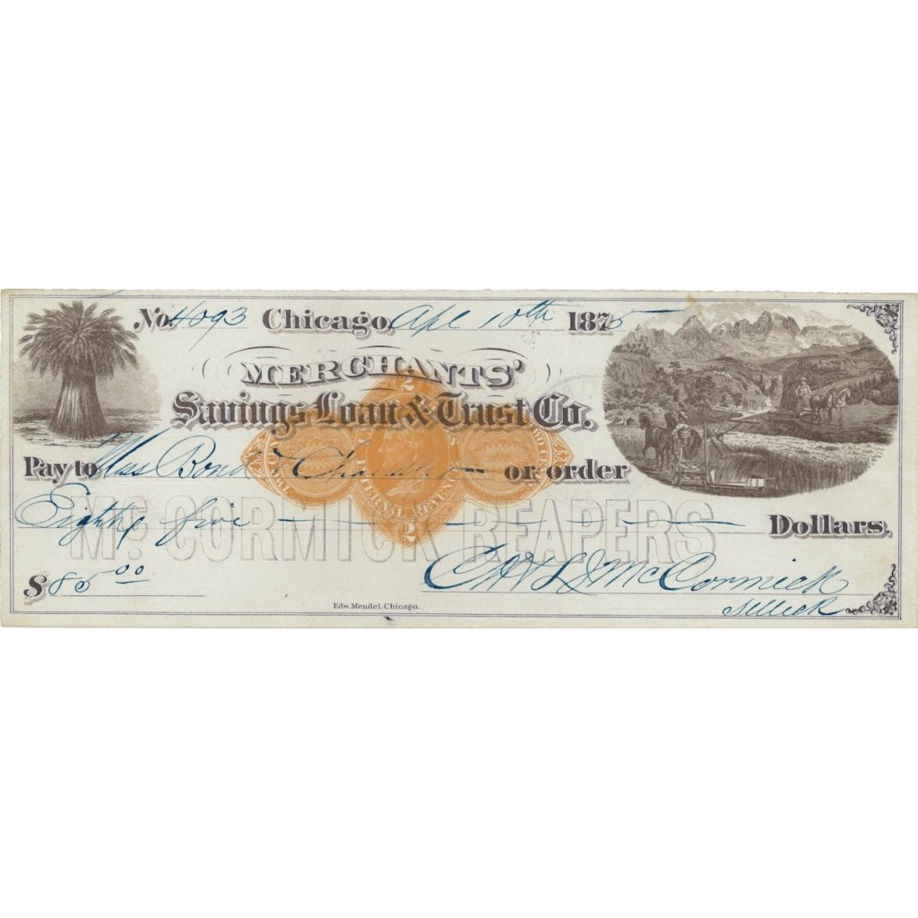 MC. CORMICK REAPERS - 85 DOLLARI - 1875