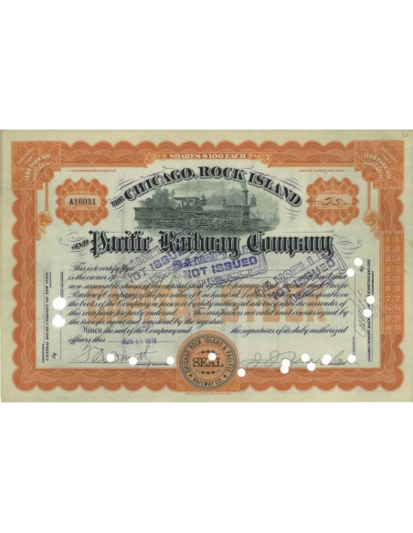 THE CHICAGO ROCK ISLAND AND P. RAILWAY COMP. - 25 AZIONI - 1916