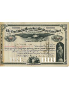 THE CONTINENTAL PASSENGER RAILWAY COMPANY - 60 AZIONI - 1890