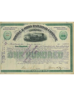 MOBILE & OHIO RAILROAD COMPANY 100 AZIONI - 1895