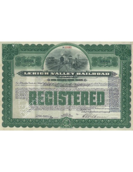 LEHIGH VALLEY RAILROAD COMP. 1000 DOLLARI - 1932