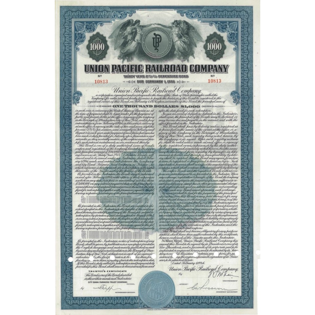 UNION PACIFIC RAILROAD COMPANY - 1000 DOLLARI - 1946