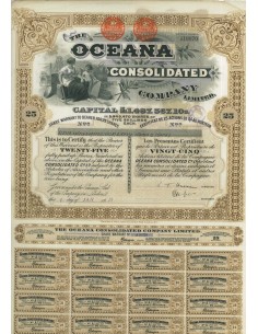 THE OCEANA CONSOLIDATED COMPANY LIMITED - 25 AZIONI - 1929