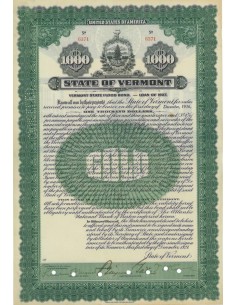 STATE OF VERMONT - 1000 DOLLARI - 1927