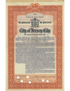 CITY OF JERSEY CITY - SCHOOL BOND - WATER GOLD BOND - 1961