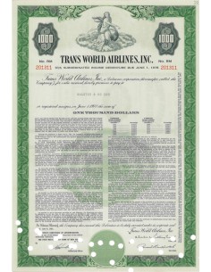 TRANS WORLD AIRLINES, INC. - 1000 DOLLARI - 1978
