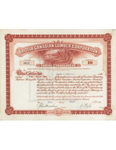 BRITISH CANADIAN LUMBER CORPORATION - 10 AZIONI - 1911