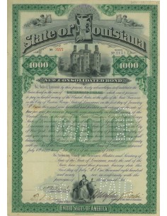 STATE OF LOUISIANA - 1000 DOLLARI - 1892