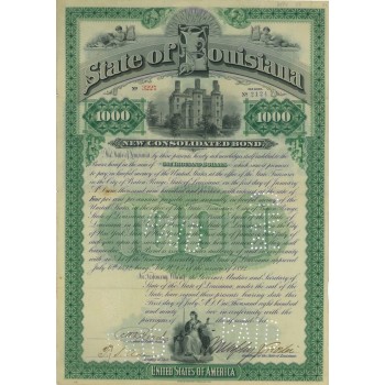 STATE OF LOUISIANA - 1000 DOLLARI - 1892