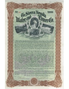 THE SIERRA NEVADA WATER AND POWER COMPANY - 1000 DOLLARI - 1905