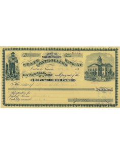 STATE CONTROLLERS WARRANT - 75 DOLLARI - 1881