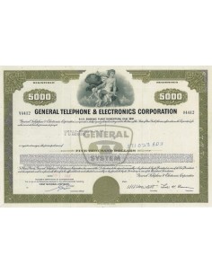 GENERAL TELEPHONE AND ELETTRONICS CORP. 5000 DOLLARI - 1967