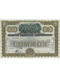 TOBACCO PRODUCTS CORPORATION - 100 AZIONI - 1930