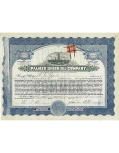 PALMER UNION OIL COMPANY (DIVENTATA COCA COLA COMPANY) - 1000 AZIONI 1917