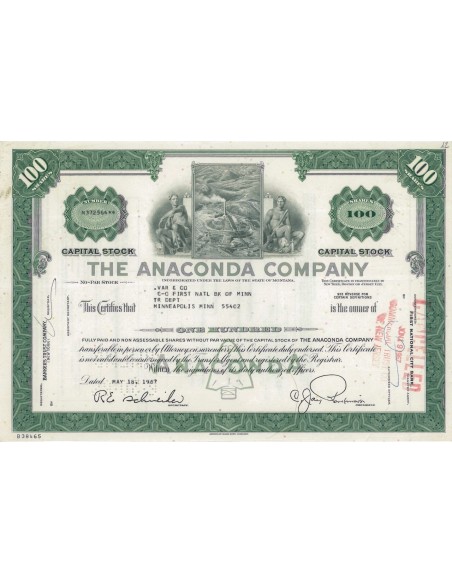 THE ANACONDA COMPANY - 100 AZIONI - 1967