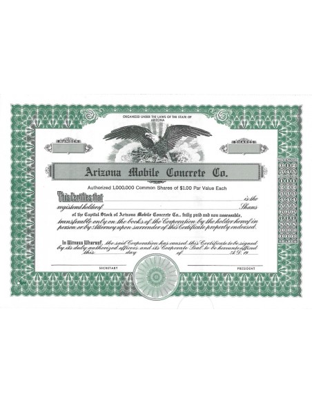 ARIZONA MOBILE CONCRETE CO. - AZIONI