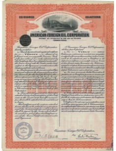 AMERICAN.FOREIGN OIL CORP. 20 AZIONI - 1920