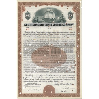 SOUTHERN CALIFORNIA EDISON COMPANY - 1000 DOLLARI 1966