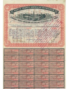 ST. MARY'S FRANCO-AMERICAN PETROLEUM CO. 2 AZIONI - 1902