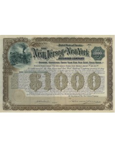 THE NEW JERSEY AND NEW YORK RAILROAD COMPANY - 1000 DOLLARI - 1933