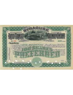 SIRACUSE RAPID TRANSIT RAILWAY COMPANY -100 AZIONI -