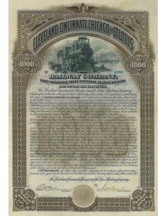 CLEVELAND, CINCILLANTI,CHICAGO E ST. LUIS RAILWAY 1000 DOLLARI 1990