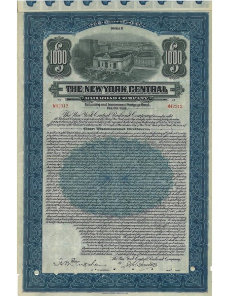 THE NEW YORK CENTRAL RAILROAD COMP. 1000 DOLLARI - 2013
