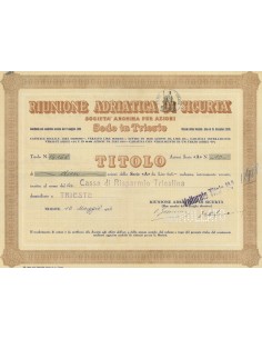 RAS - RIUNIONE ADRIATICA DI SICURTA` - SERIE A 10 AZIONI TRIESTE 1936