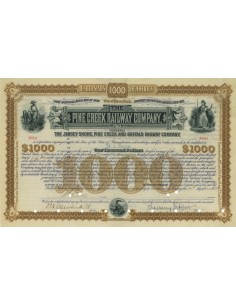 THE PINE CREEK RAILWAY COMPANY - 1000 DOLLARI - 1885