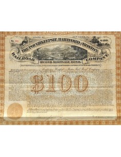 THE POUGHKEEPSIE HARTFORD AND BOSTON RAILROAD COMP. - 1000 DOLLARI 1875