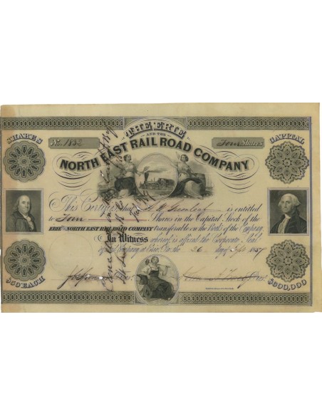 THE ERIE AND THE NORTH EAST RAILROAD COMPANY - 4 AZIONI - 1857