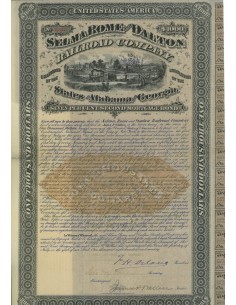 SELMA, ROME AND DALTON RAILROAD COMPANY - 1000 DOLLARI - 1884