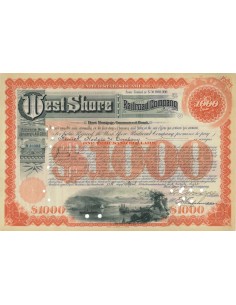 WEST SHORE RAILROAD COMPANY - 1000 DOLLARI - 1928