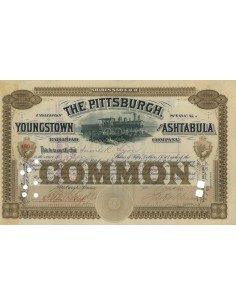 THE PITTSBURGH YOUNGSTOWN AND ASHTABULA RAILROAD COMP- 10 AZIONI - 1892