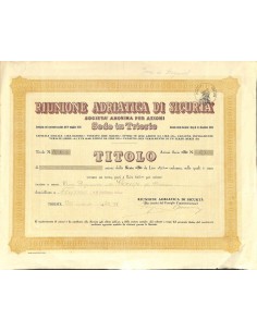 RAS - RIUNIONE ADRIATICA DI SICURTA` - SERIE B 10 AZIONI - TREIESTE 1942