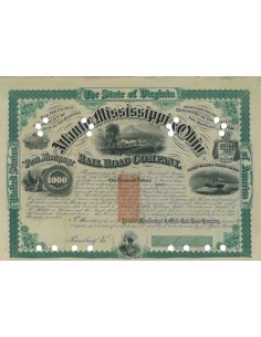 ATLANTIC MISSISSIPPI OHIO RAILROAD COMP. 1000 DOLLARI - 1871