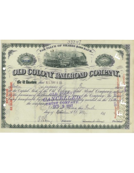 OLD COLONY RAILROAD COMPANY - 2 AZIONI - 1897