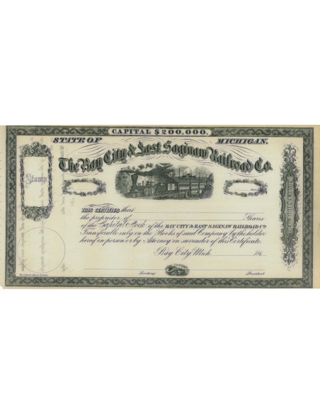 THE BAY CITY AND EAST SAGINAW RAILROAD CO. - AZIONI 1860