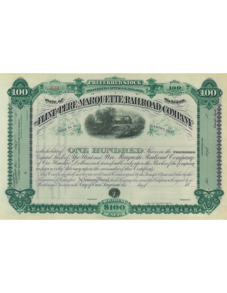 THE FLINT AND PERE MARQUETTE RAILROAD COMPANY - 100 AZIONI