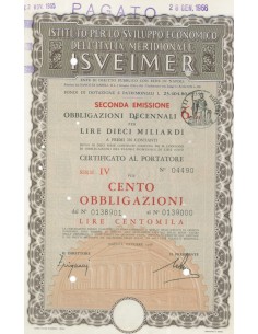 ISVEIMER - Certificato da cento obbligazioni, colore grigio