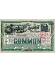 CHICAGO AND EASTERN ILLINOIS RAILROAD COMPANY - 100 AZIONI 1892