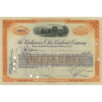 THE BALTIMORE AND OHIO RAILROAD COMPANY - 30 AZIONI - 1905